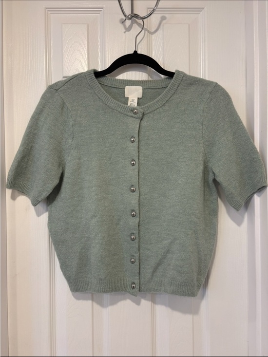 H&M Sweaters - H&M Sage Green Short-Sleeve Button Cardigan